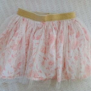 Floral Pink and Gold Kids Skirt